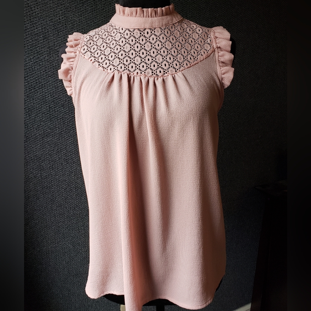 Chic Pink Lace Blouse